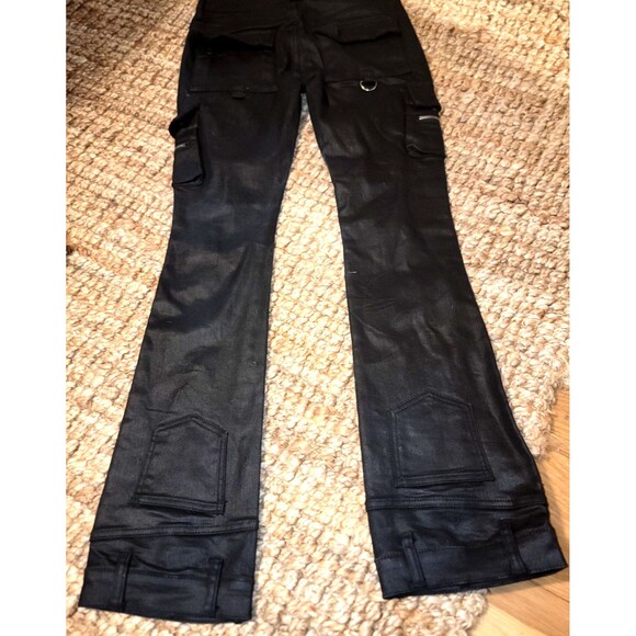 Valabasas Onyx Black Stacked Flare Waxed Jeans Men's Size 29 - Picture 5 of 16